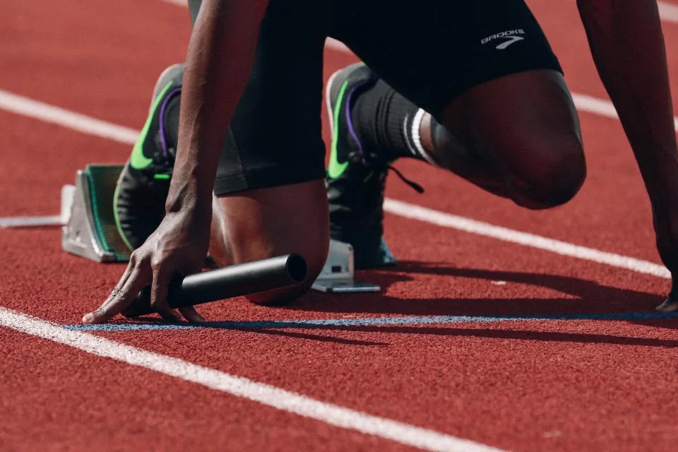 Starting blocks on the Aurelia track