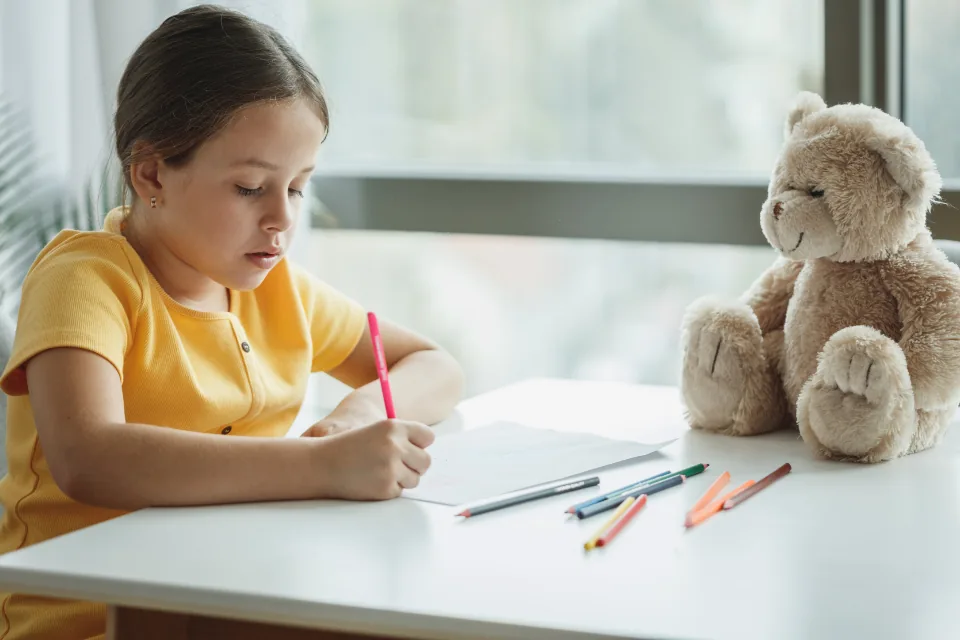 A Primary student at work in the learning commons