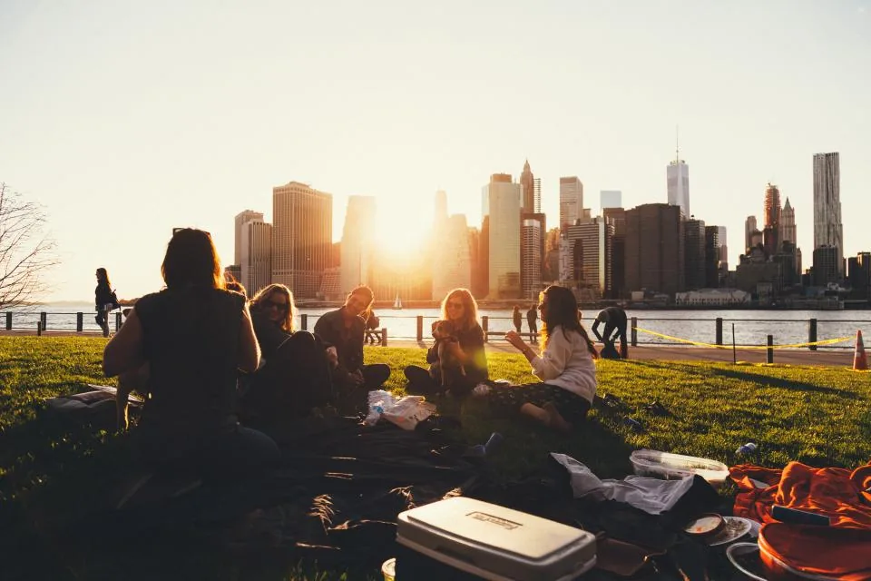 Senior students on the upper lawn at the end of the day