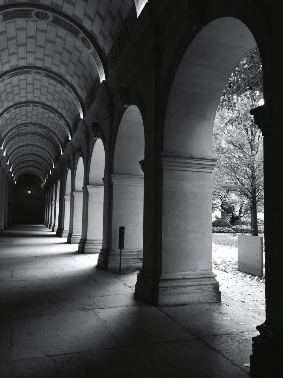The colonnade at the end of the school day